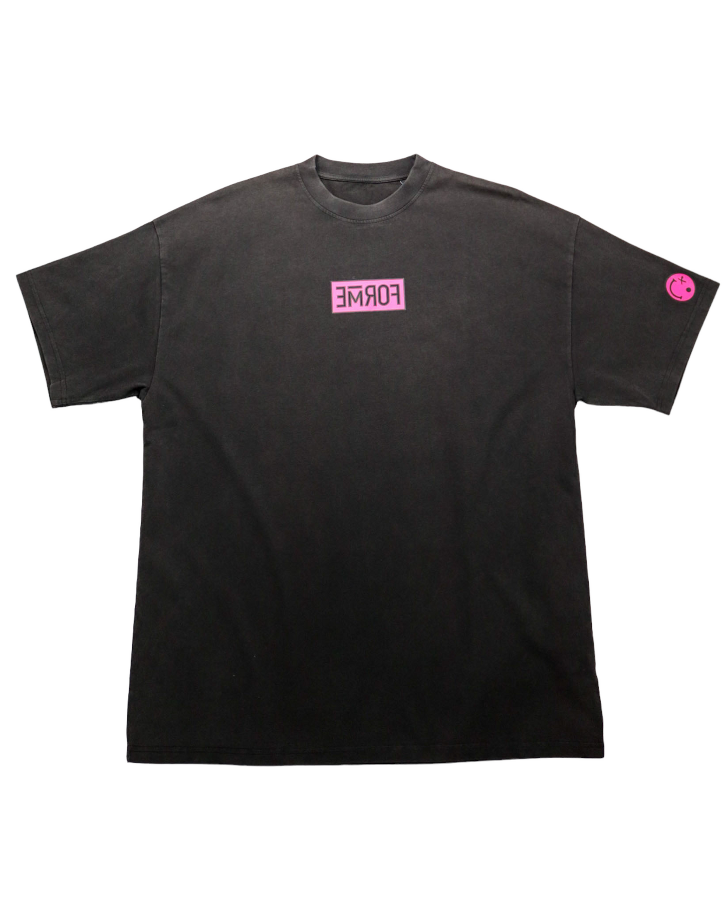 Vintage Black Oversized T-Shirt Pink Box Logo