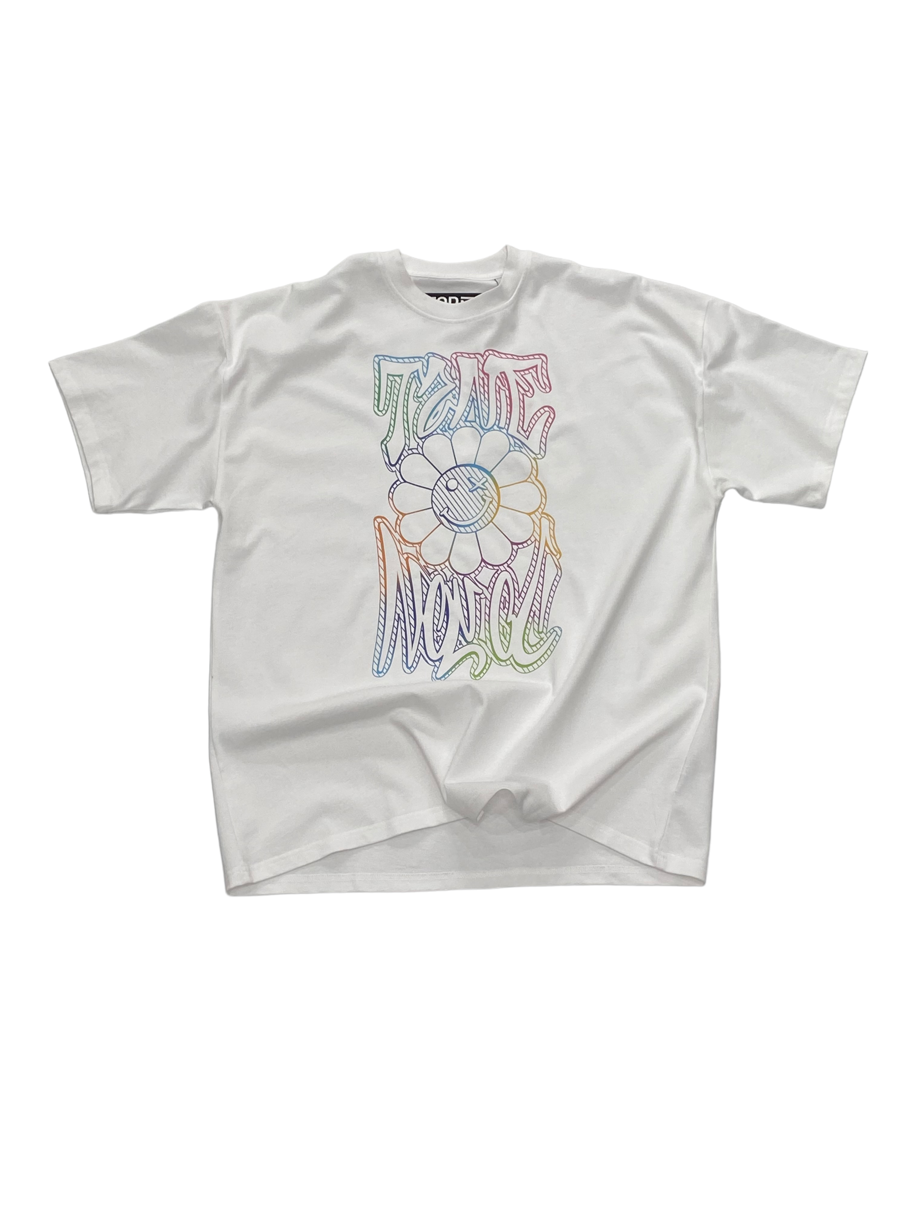 White Multicolour ‘JUST DO YOU’ Graphic Oversized T-Shirt