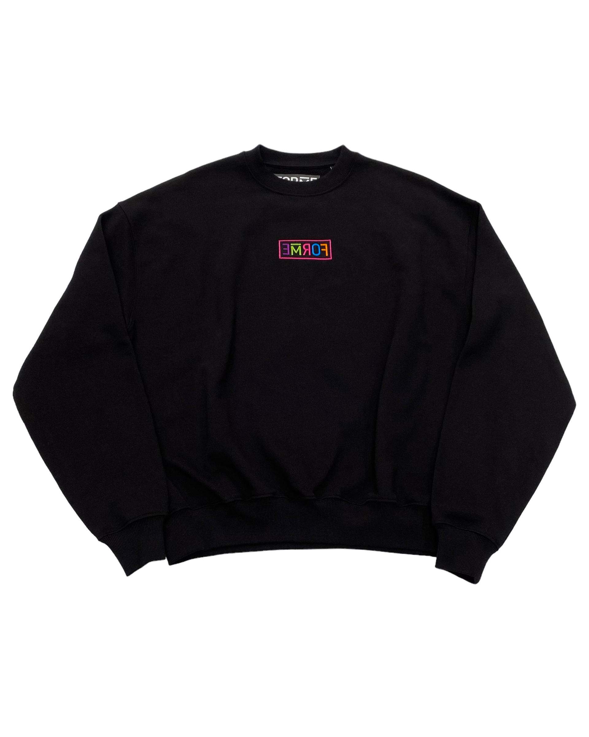 Black Sweater Multicolour Embroidered Box Logo