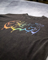 Vintage Black Multicolour Graphic Oversized T-Shirt