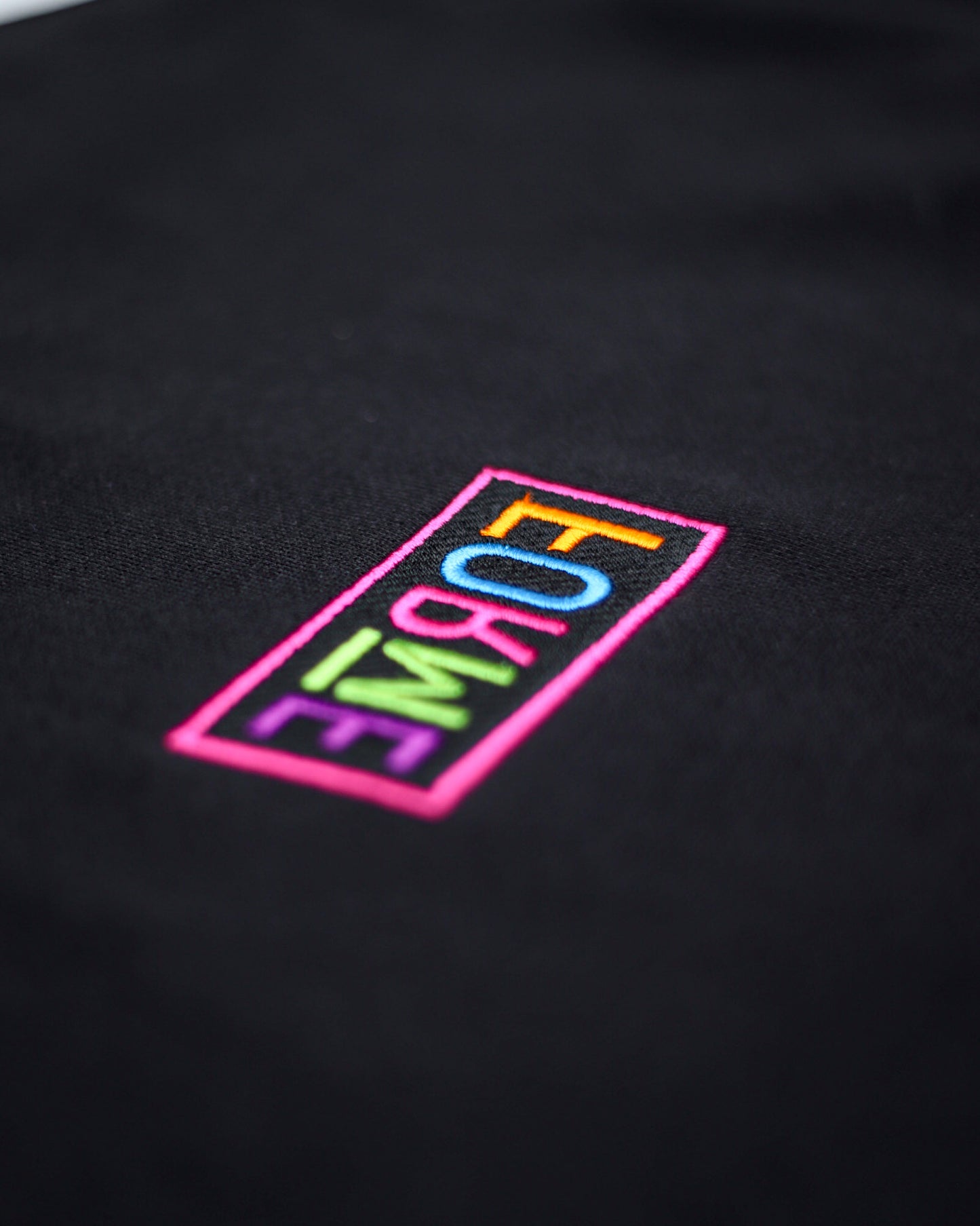 Black Sweater Multicolour Embroidered Box Logo