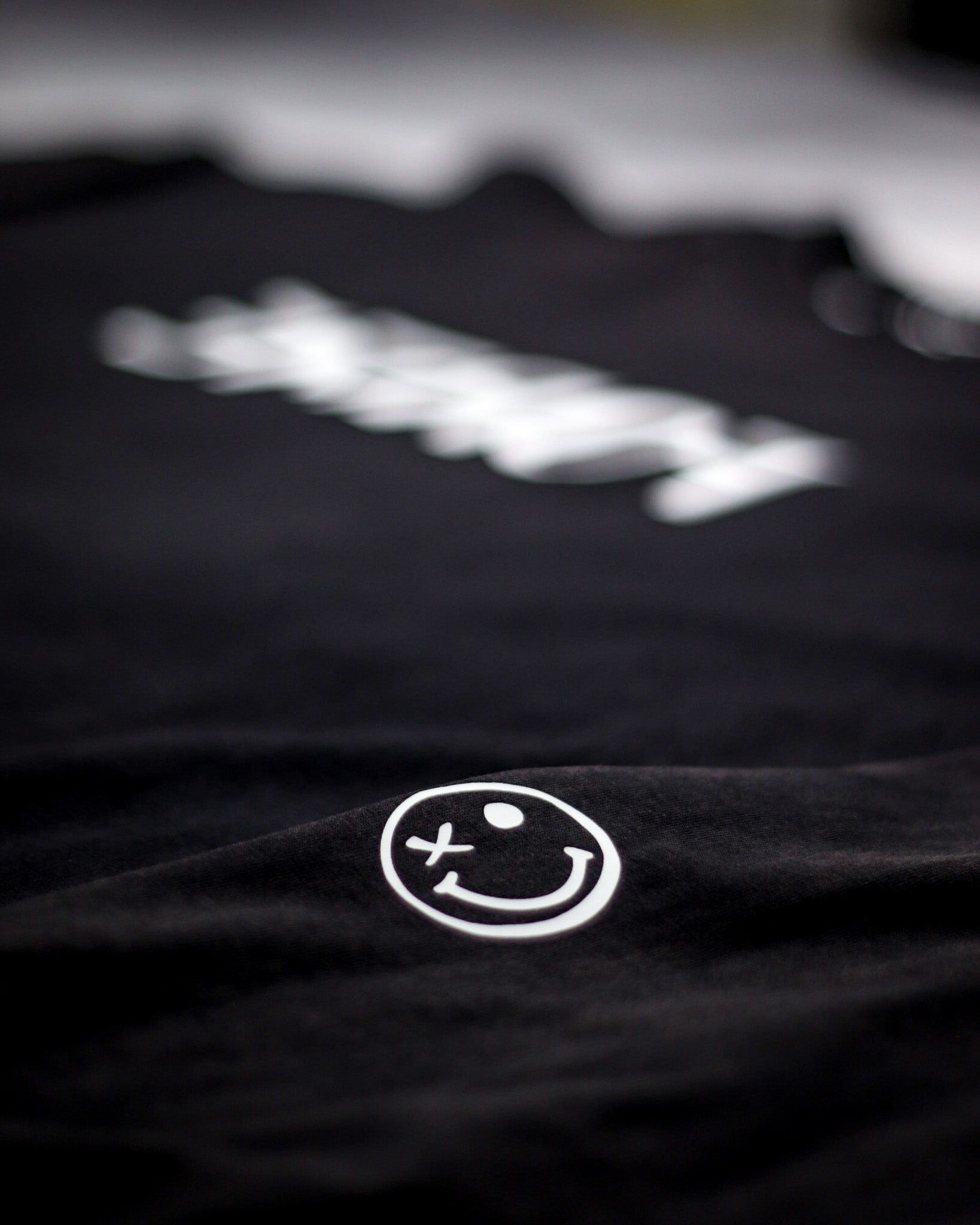 Black Long Sleeve Oversized Smiley Shirt